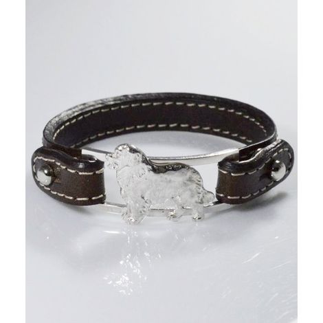 Bernese 3D-Armband aus echtem Leder in 925 Silber