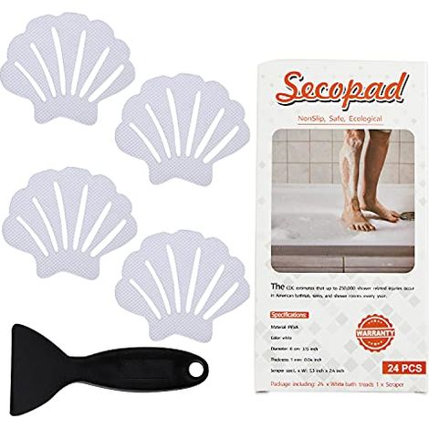 Lot de 24 Autocollants antidérapants pour Baignoire, Baignoire, Douche - Blanc (1/4)