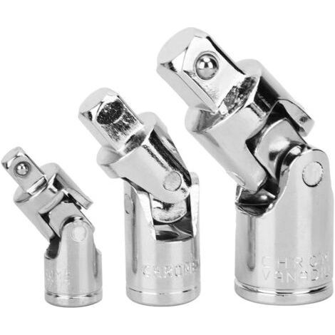 Coffret de douilles 3 pièces – Acier hautement poli, adaptateur effiloché pour 1/4 pouce, 3/8 pouce et 1/2 pouce – polyvalent pour les réparations et les modifications (1/4)