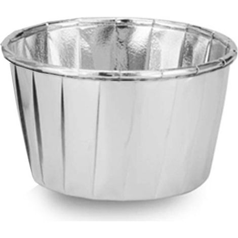 50 moules à gâteaux en papier sulfurisé argenté, caissettes en papier aluminium double face, caissettes en papier frisé, papier à muffins résistant aux hautes températures, Qifeng (1/3)
