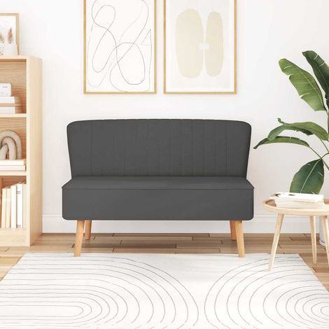 Canapé 2 places en tissu gris foncé avec cadre en bois 117 x 55,5 x 77 cm - PANGIVO (1/5)
