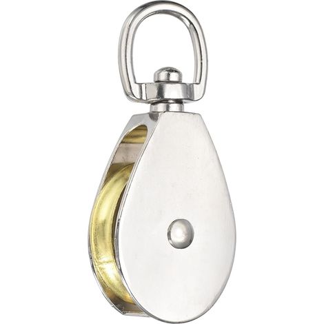 Poulie simple (charge 1600 kg) (1 pièce), roue pivotante robuste en alliage de zinc, poulie fixe de levage pour câble métallique, équipement de gym, corde à linge (1/5)