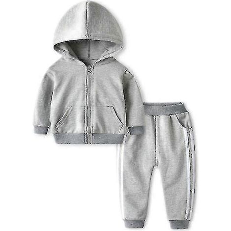 Ensemble de survêtement à capuche 2 pièces pour enfants ao ao (70 cm gris) (1/5)