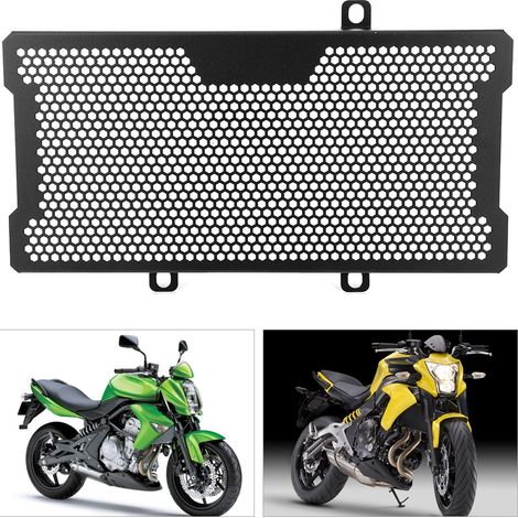 Grille de protection de radiateur en alliage d'aluminium noir pour réservoir d'eau, compatible avec Kawasaki ER6N (1/5)