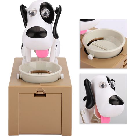 Innovative elektrische Spardose mit Cartoon-Hund beim Essen – süßes Sparschwein – Kindergeburtstagsgeschenk (1/5)