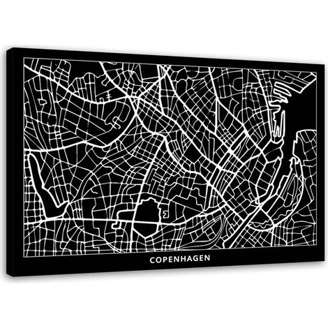Tableau sur toile Plan de ville de Copenhague 100x70 (1/5)