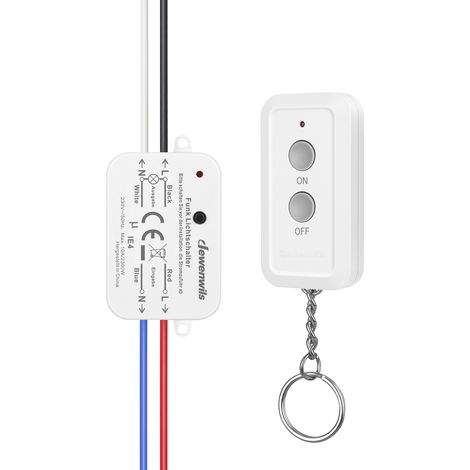 DEWENWILS – Interrupteur sans Fil d'Éclairage– Télécommande 30m – 1 Récepteur et 1 Télécommande avec Pile – Pour lampes et appareils difficiles d'accès (1/5)