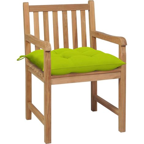 Maison Exclusive - Gartenstühle 2 Stk. mit Hellgrünen Kissen Mass (1/5)