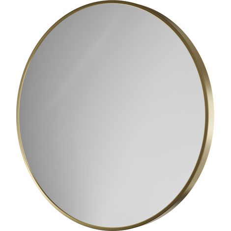 Colore Laurel Brushed Brass Aluminium Framed 600mm Round Mirror (1/5)