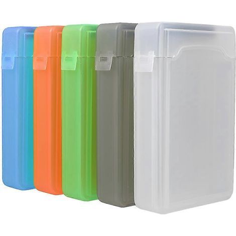 Lot de 5 étuis de protection pour disques durs portables, boîtiers de rangement en plastique pour disques durs-11.00X7.60X1.80CM (1/4)