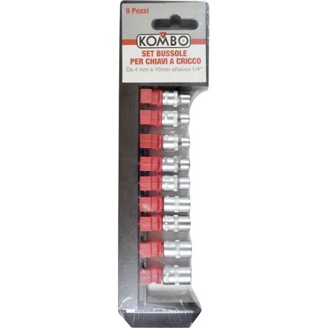 Set bussole per chiavi a cricco 9 pezzi da 4mm a 10mm