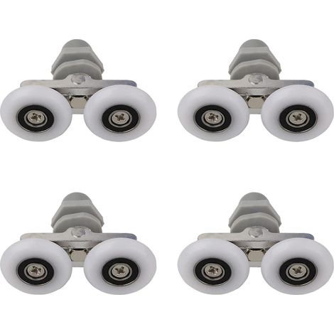 Roulettes de porte de douche double coulissantes, pièces de rechange 25 mm, lot de 4 (1/5)