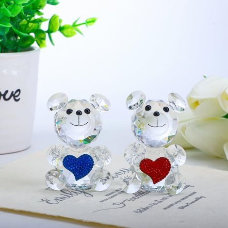 Lot de 2 Figurines Presse-Papiers en Cristal Collection Ours Plastique multicolore (1/5)