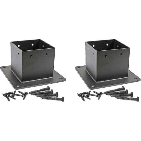 4x4 Zoll Edelstahl-Flansch-Ankerfuß (tatsächliche Abmessungen: 3,5x3,5 Zoll) mit Schrauben für Terrassengeländer (2er-Pack) (1/5)