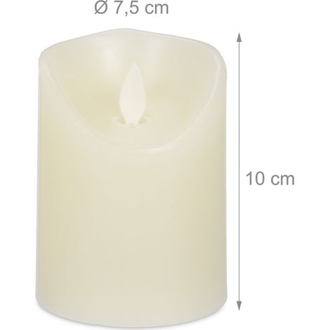 Set di 4 candele elettriche con timer per creare un'atmosfera calda salotto camera da letto 8 x 10 cm in vera cera bianco 130015070
