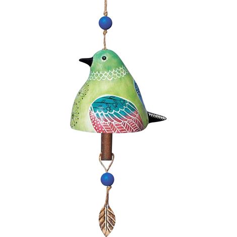 Cloche À Vent Oiseau - Tube Métallique - Décoration De Jardin Extérieur - Idée Cadeau Festif - 1 Pièce (1/5)