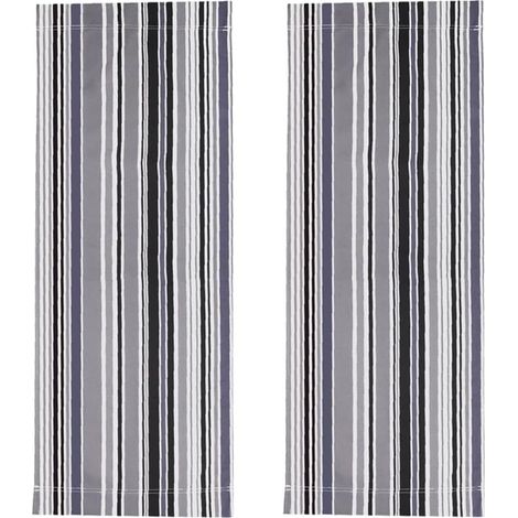 2 Replacement Covers for Beach Lounger 114 x 43 cm, Portable Reclining Fabric for Sun Lounging, Garden, Yard, Outdoor, Summer, Black and Grey Stripes (1/5)