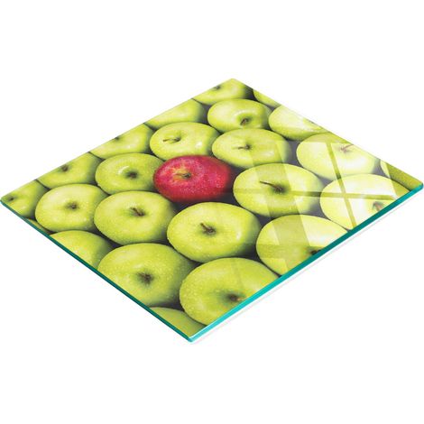 Tavoletta decorativa multifunzionale da cucina in vetro temperato a forma di mela, 60x52 cm. (1/5)