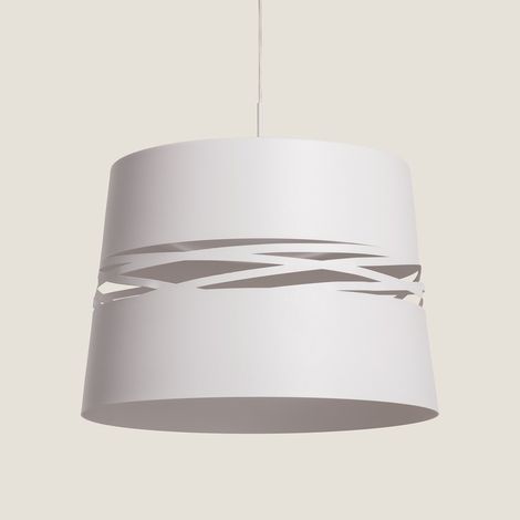 Lámpara Colgante LED 28W Acero Kerta Blanco Mate (1/4)