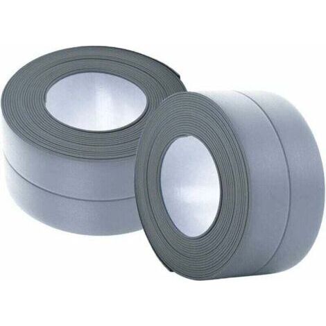 (2 pièces gris)Plinthe souple - Bande d'extrémité pour cuisine et salle de bain 22 mm 3,2 m, joint auto-adhésif, bande pliante flexible, joint d'étanchéité, anthracite (1/4)