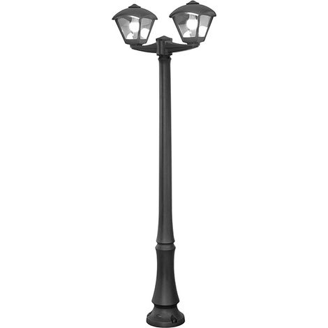 Farola dario 2xe27 8,5w con pulsador cct (3colores) ip55 l.63xan.24xal.220cm resina negra