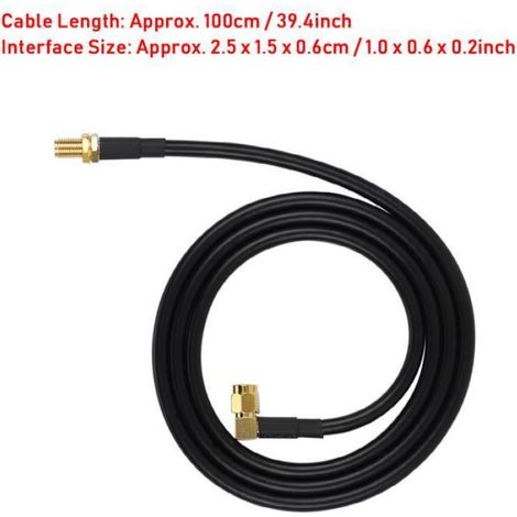 Cable d'extension, cable d'extension d'antenne, extension audio en métal pour Baofeng UV-5R UV-82 UV-9R Plus Walkie (1/4)