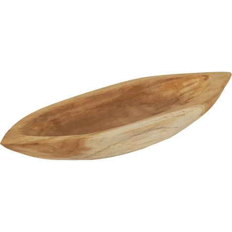 Plateau barque / Vide poche L. 38 cm en bois de teck massif - TITOUAN (1/5)