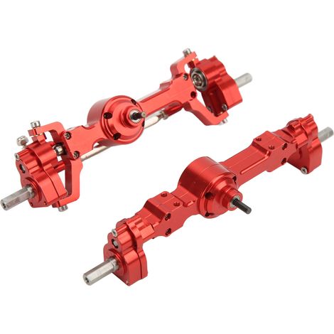 Essieux avant et arrière en alliage d'aluminium, pièces de rechange pour essieux RC 4 roues pour séries MN 90 et 99S, rouge (1/5)