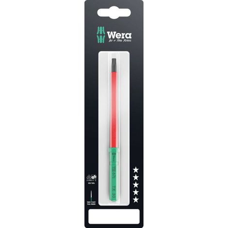 Wera Kraftform Kompakt VDE 67 i TX 30 x 157 mm TIE SB Elektriker TORX Wechselklinge  TX 30