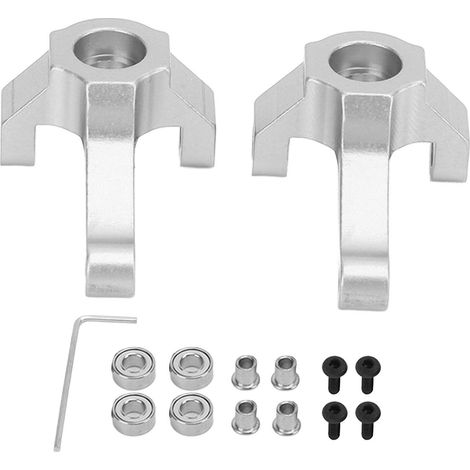 Douille de direction en aluminium pour modèles RC 1/24, compatible véhicule tout-terrain HBX 2098B, pièce de rechange argentée. (1/5)
