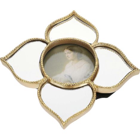 Miroir décoratif style vintage avec motif en relief, compatible salon, hôtel, femme, lot de 1 (1/5)