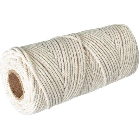 Corde Coton Macramé 4mm, 100m Fil de Coton,100% Naturel Fil de macramé,Ficelle Corde de Tressée DIY de Tapisserie de Plante Cintre de Drapeau de Table de Décoration Artisanat Suspendues-Fei Yu (1/5)