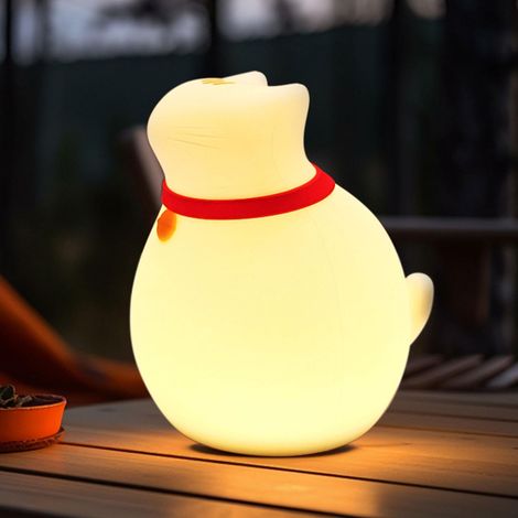 Veilleuse Enfant Chat Silicone,Lampe Tactile Bébé Rechargeable USB avec Minuterie,Déco Chambre Enfant,Lampe de Chevet Douce (1/5)