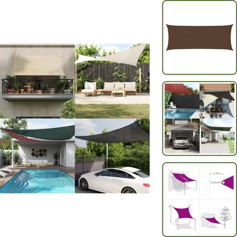 Ombrellone marrone - vidaXL Vela Parasole 160 g/m² Marrone 2x4,5 m in HDPE - Ombrellone 2x4.5 m