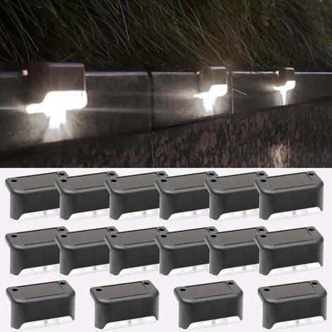 Set mit 16 Solar-Außenleuchten, Treppenbeleuchtung, wasserdichte LED-Beleuchtung (kaltweiß) (1/5)