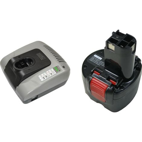 Angebot im Set: Akku Schnellladegerät + Hochleistungs Ni-MH 9,6V 3000mAh Akku für Bosch 2 607 335 272, 2 607 335 373, 2 607 335 461, 2 607 335 260, 2 607 335 524, 2 607 335 540, 2 607 335 529