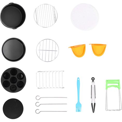 Lot de plaque à pizza, moule à gâteau et panier pour friteuse électrique 2,7-3,2 QT (1/5)