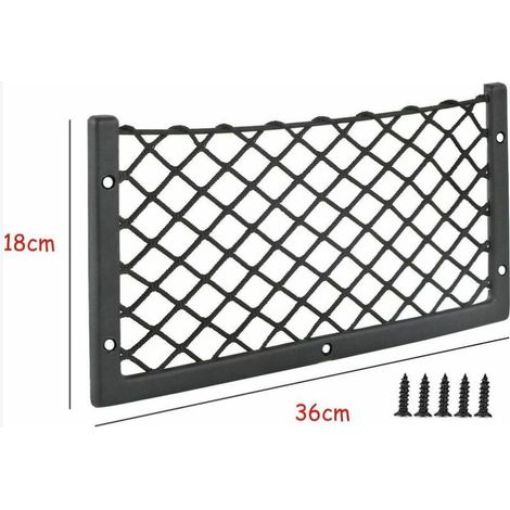 Kartner 3 pièces filet de rangement de voiture 36x18cm haut filet de rangement élastique pour bagages magazines T4 T5 T6 pour Van caravane camping-car camion (1/4)