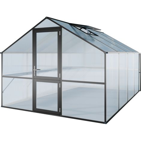 KGT Gewächshaus "Orchidee IV", anthrazit-grau, 12,7 m², 10 mm HKP