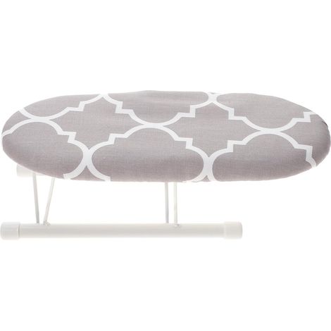 Mini Tabouret de Repassage Pliable en Acier Housse en Tissu, Gain de Place et Design Ovale, Maison Voyage (1/5)