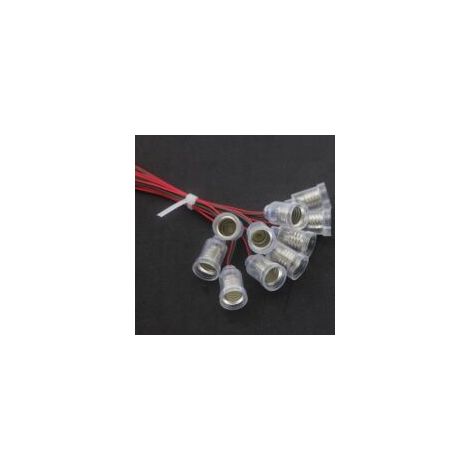 10 pezzi Portalampade a vite per LED E10, piccole lampadine con presa per cavi per test e esperimenti elettrici domestici - Crezuo