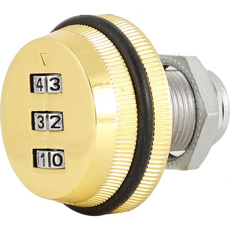 Serrure à came à code numérique en alliage de zinc, 3 chiffres, couleur or, pour tiroir ou boîte aux lettres, 30 mm. (1/5)