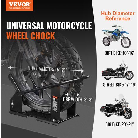 Bloque Roue Moto 816,5 kg, Cale Roue Moto en Acier Durable, Support de Transport de Moto avec 3 Trous Réglables, Stand pour Sécuris… (1/5)