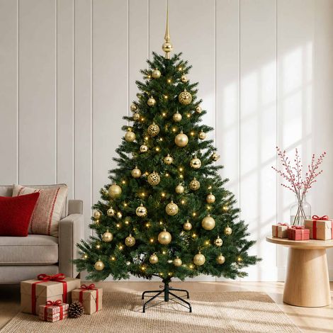 vidaXL Árbol de Navidad artificial con bolas 120 cm 150 LED (1/5)
