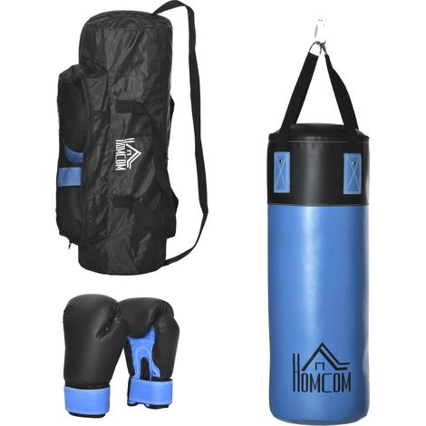 Sac de frappe, design durable, ensemble complet avec gants, Bleu (1/2)