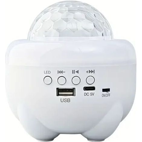 Enceinte Crezuo projetant un ciel étoilé coloré avec effets lumineux, sans fil, au design mignon et dotée de lumières LED et de basses puissantes.-Chrom (1/4)