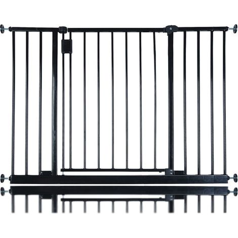 Bettacare Extra Wide Hallway Dog Gate, 103cm - 109cm, Black, Pressure Fit Pet Gate, Puppy Safety Barrier