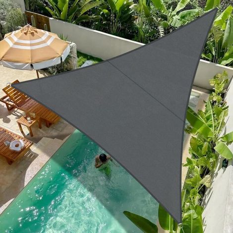 Cool Area Voile d'ombrage Triangle 4x4x4m Imperméable Toile Ombrage 95% UV Protection pour Patio Balcon Jardin Terrasse Extérieur (1/5)