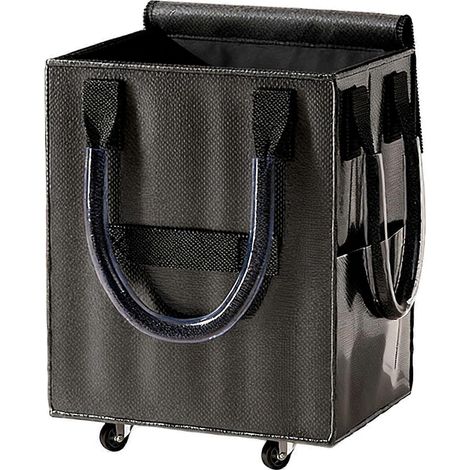 Grand sac de transport pliable à roulettes pour les activités quotidiennes, les courses, le transport d'équipement de sport, noir (1/4)