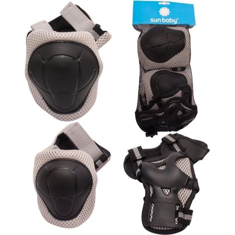 Protectores para patines, bicicletas y patinetes, talla S (2-4 años), color gris Tracker.